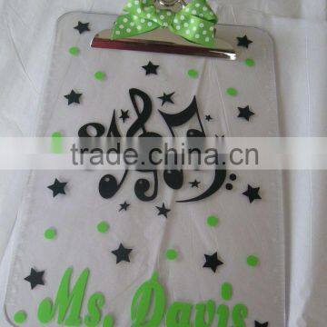 Personalized with name clear acrylic clipboard,teacher appreciation gift, polka dots