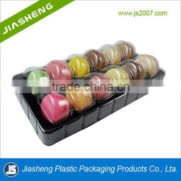 12 pcs Disposable Cake Container Clear Plastic Macaron Packaging Tray With Lids dongguan supplier