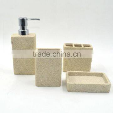 Polyresin Sandstone Bathroom Accessories Set for Hotel and Home