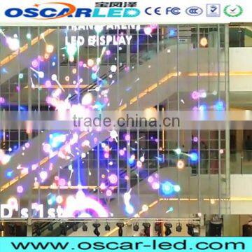 outdoor led glass video advertising led screen board RGB transparent window curtain led wall display XR10