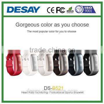 Desay Call/SMS/QQ/Wechat Anti-lost Remote Control Smart Health Tracker Bracelet with Heart Rate DS-B521