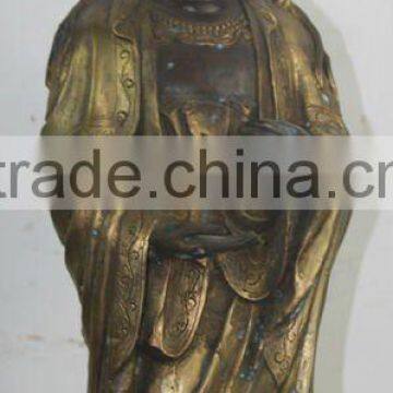 Tibetan Antique Standing Buddha Statue Bronze 48cm