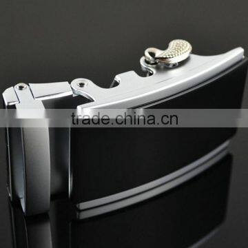 High Quality Automatic Buckle Cheap Men's Black Leather Ratchet Waist Belts photo-2