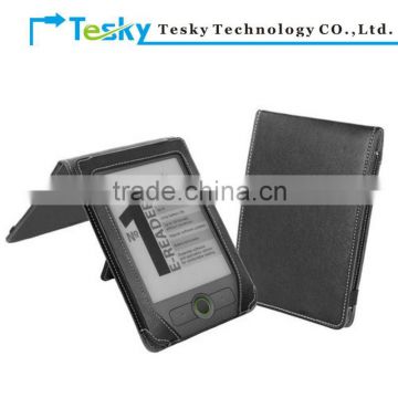 Flip style synthetic pu leather case cover for pocketbook basic 611 ereader ebook