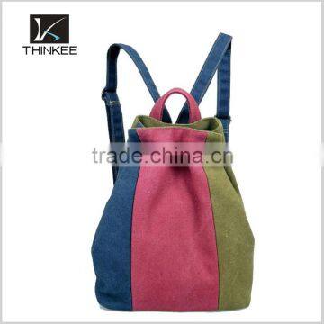 Three color in one drawstring backpack canvas daily drawstring backpack bags