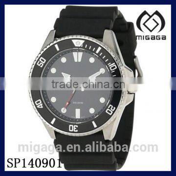 fashion japanese quartz movement Stainless Steel Watch for men*resin silicone strap steel case sport watch