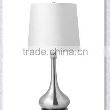 UL Approved Hotel Room 28" end table lamp with brushed Nickel Finish