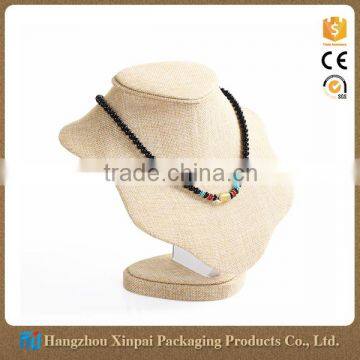 Custom High End White Linen Jewelry Display Bust For Necklace