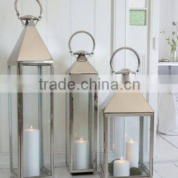 Stainless Steel Lantern, Metal Lantern, Silver Lantern