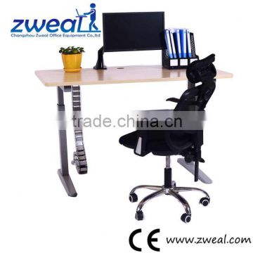 bamboo table top manual screw height adjustable desks factory wholesale