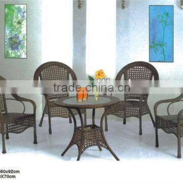 Granco KAL580 Modern Round PE Rattan Dining Set