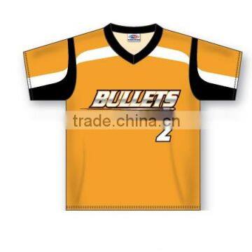 Custom Sublimated Short Sleeves Two Buttons Bullets Baseball Jersey/T-Shirt made of Moisture Wicking Cool Polyester fabric