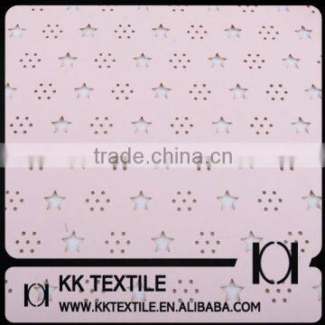 Fashion thick PU synthetic leather artificial leather Star Embbroidery