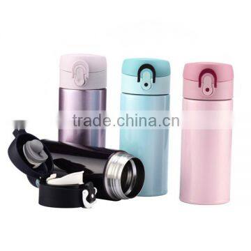 Light weight stainless steel 350ml vacuum flasks with lock lid