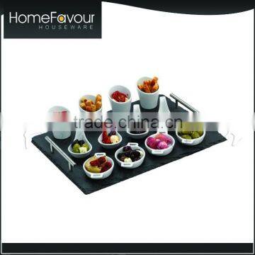 Onsite Checked Supplier France Design Slate With Handle Size 13pcs Tapas Set