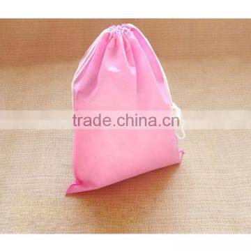 Pink different size drawstring non woven bags 100g enough to carry