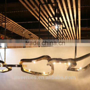 Art and Creative Design Five Ring LED Chandelier for Hotel project and Architecture Interior Deco