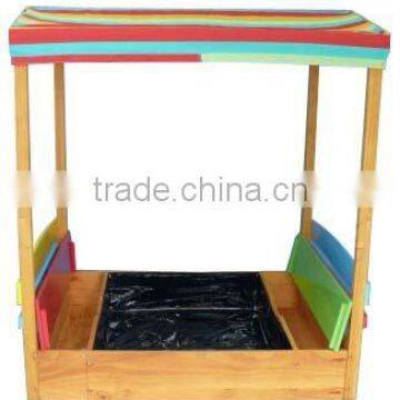 sand box with bench