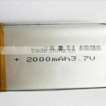 polymer lithium battery / 614270 3.7v 2000mah li polymer battery