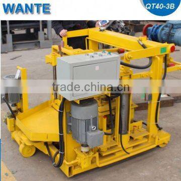 Price Smallest Mobile Hollow Block Machine QT40-3A Moving brick machine For small factory or family