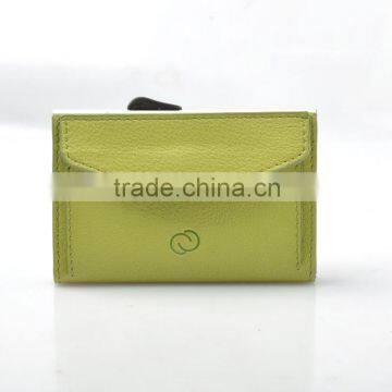 rfid wallet blocking cards aluminum case PU card holder green