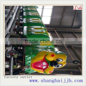 kids amusement rides small roller coaster big Green worm ride for sale