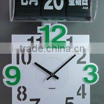 Retro auto flipwall wall clock with calender