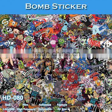 HD-080 CARLIKE Air Bubble Free Bomb Sticker Car Wrapping Vinyl Roll