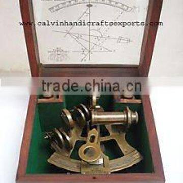 Brass Nautical sextant with wooden box / nautical instruments/ ship instruments