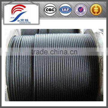 6x19+fc fiber core ungalvanized steel cable rope