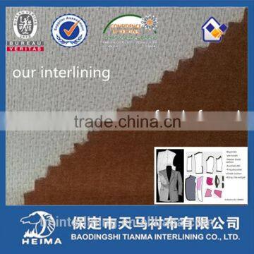 popular fusible woven interlining fabric used in tailored jacket 8395