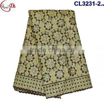 CL3231 for Chtistmas Sale Latest Fashion Design Embroidery George Lace High Quality Soft Materail for Making Women Dress photo-2