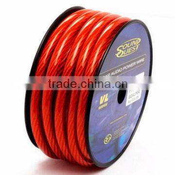 Clear Red Flexible PVC 2AWG Copper power wire