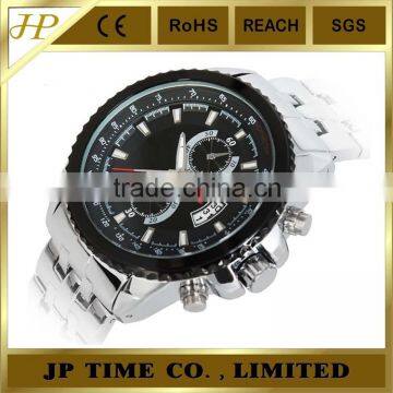 Silver japan analog quartz movement stainless steel watch 5atm water resistant stainless steel watch