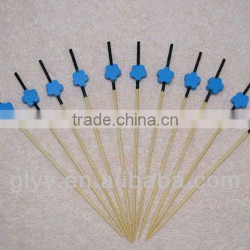 Flower bead bamboo picks acrylic bead picks cake flower picks beads cocktail picks