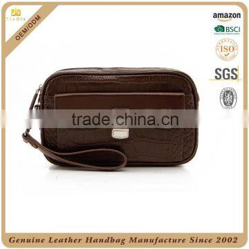100% cowhide men crocodile patten leather clutch bag men leather wallet vintage leather clutch bags for men with your logo