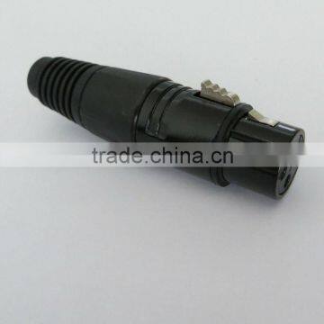 Black XLR Cannon 3Pin female plug Audio Microphone connector