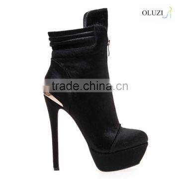 OLZ34 lightweight high heel size 5-12 waterproof ladies high heel ankle boots for women