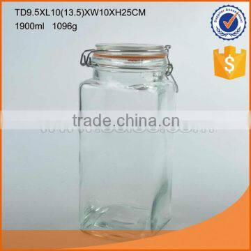 High capacity transparent glass storage bottle with reasonable price