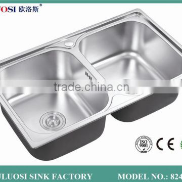 crazy selling silver built-in drainboard kitchen sink 8248