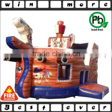 pirate ship bouncy castle combo, pirate boat inflatable slide combo