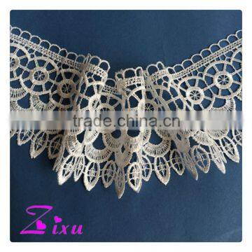 GD20201-1 Jiangsu Nantong Grand Slam 8.6cm White Water Soluble Embroidered 100% Polyester guipure indian