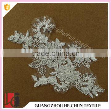 HC-2180-1 Hechun Beading Sequins Guipure Lace Applique for Clothing