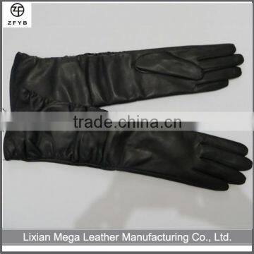 Classical Style Womens Long Winter Fashion Leather Opera Gloves