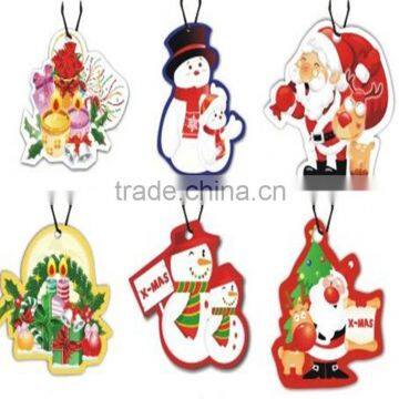 High quality cheap price custom design merry Christmas hanging car paper air freshener