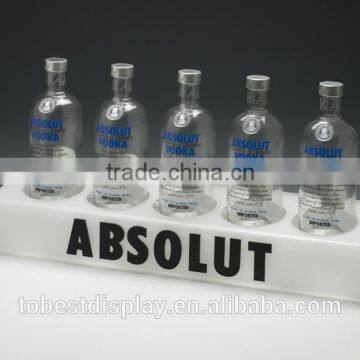 elegant white 5 slots acrylic wine rack,acrylic wine bottle holder,acrylic wine display shenzhen factory with cut out logo