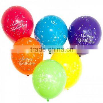 2016 Wholesale hot sale happy birthday printed latex balloons for birthday party for decoration