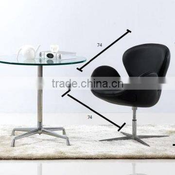 Velvet Fabric Swan Chair and Leather Swan Chair
