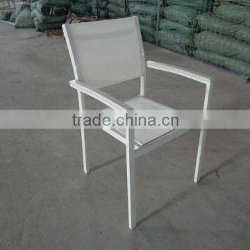 white color light weight fabric arm chair, cheap dining chair, plastic chair