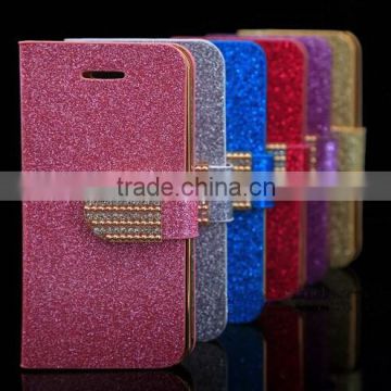 Diamond Bling Glitter Wallet Leather Case For iphone 5 5S/iphone 4 4S/iphone 5C